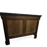 Louis Phillipe chest of drawers in burr walnut and black marble top