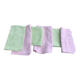 6 napkins, mismatched, pink and lime green, monogram M or CC