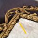 Mirror Psyche table of the XIX th in Gilded Bronze, LOUIS XV style, beveled ice cream