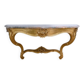 Important Wall Console in Gilded Wood, Louis XV style – Early 20th century