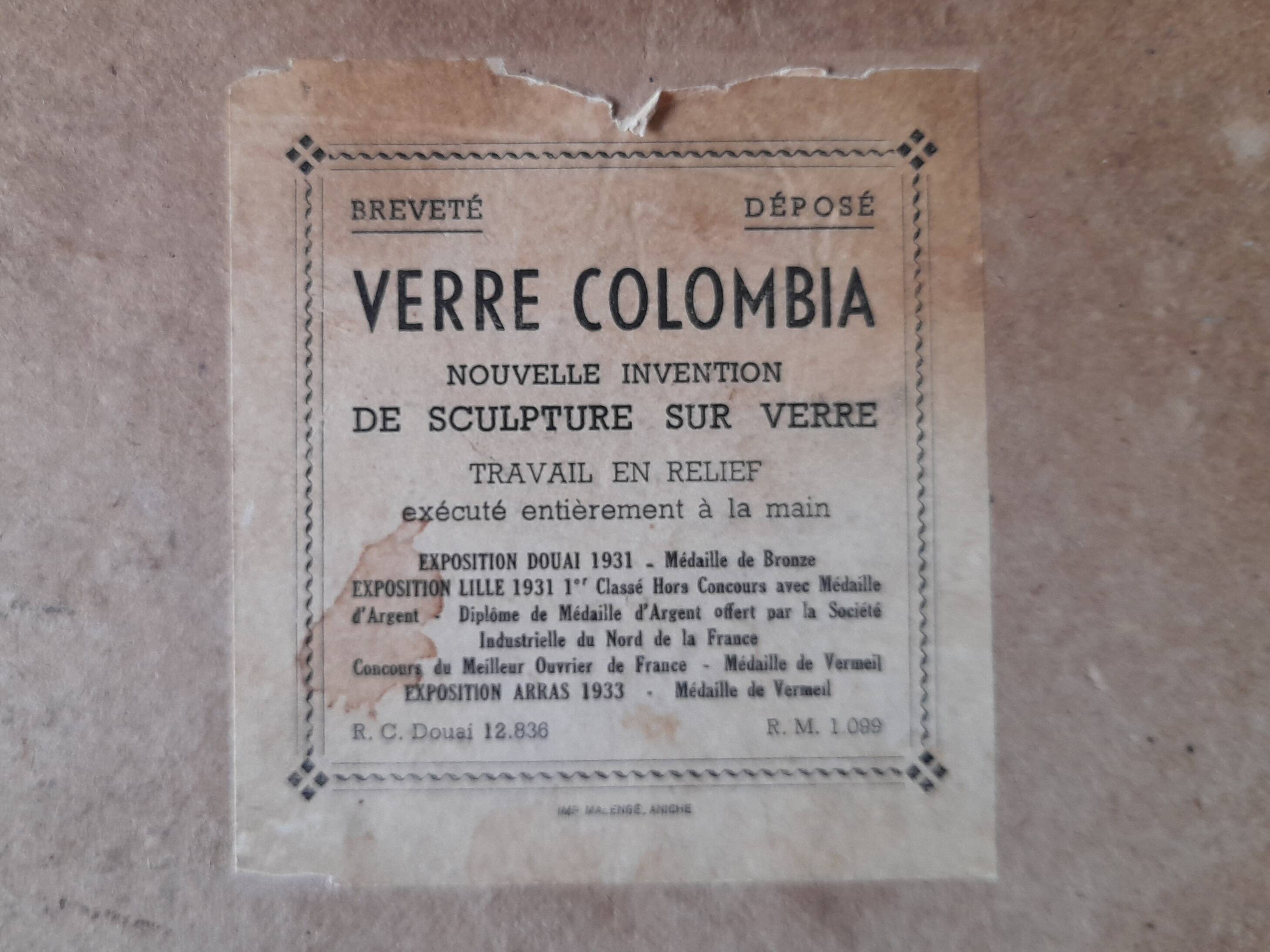 1930s tray, glass, painted wood