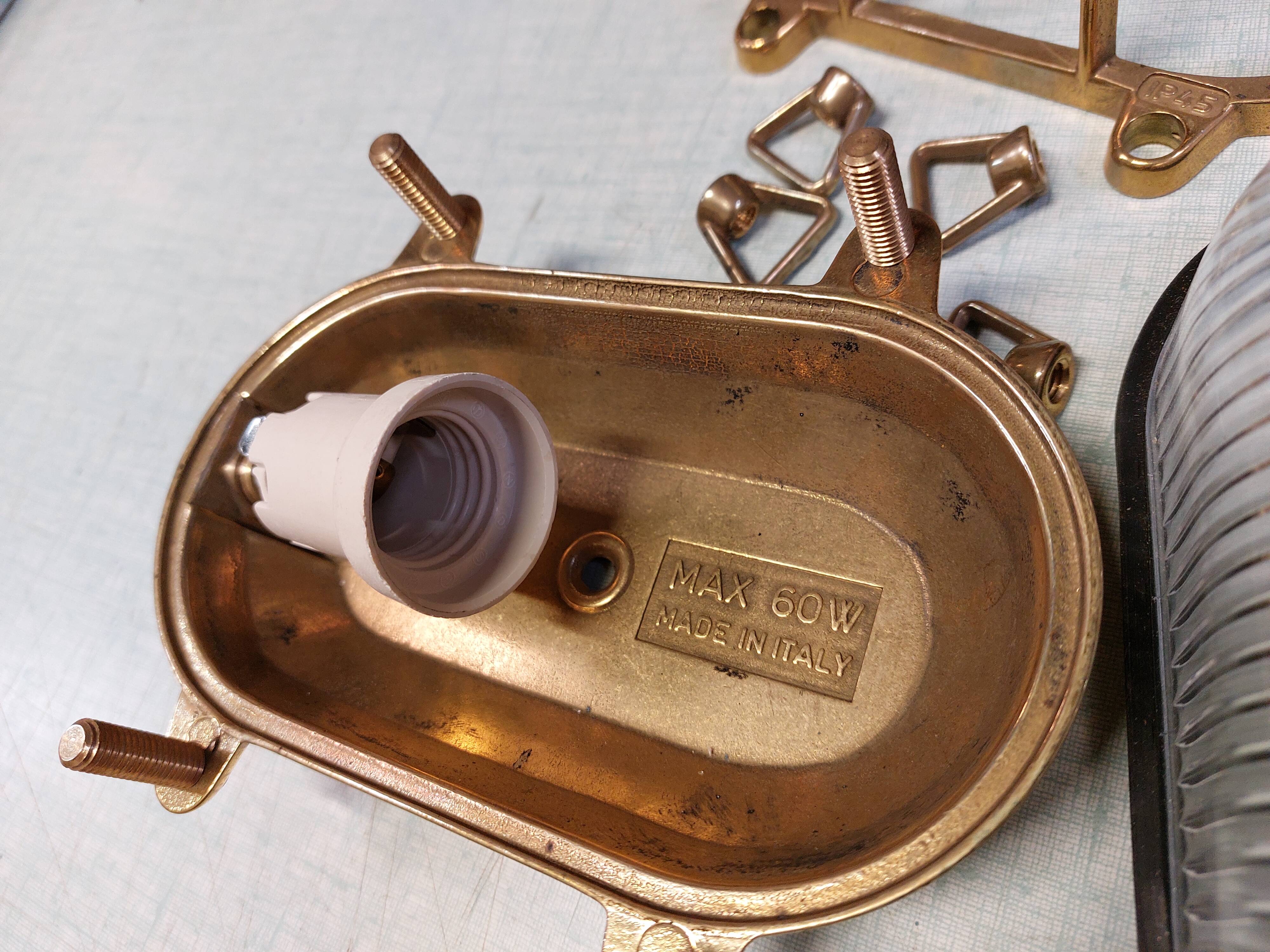 Brass marine corridor wall light