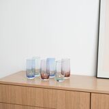 Set of colourful glasses, Italian design, 1980s, production: Italy