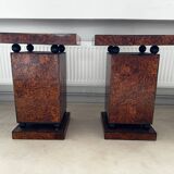 2 marquetry side tables