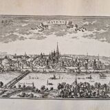 17th century copper engraving "Mainz" By Sébastien de Pontault de Beaulieu (1612-1674)