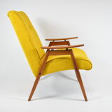 Czech original armchair TON, type 6950, 1960s, yellow, restored