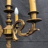 Vintage French Bronze and Brass Table Lamp: Louis XVI Style, 4-Branch C1950