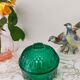 Vintage art deco glass sugar bowl, emerald green color from the 60s
