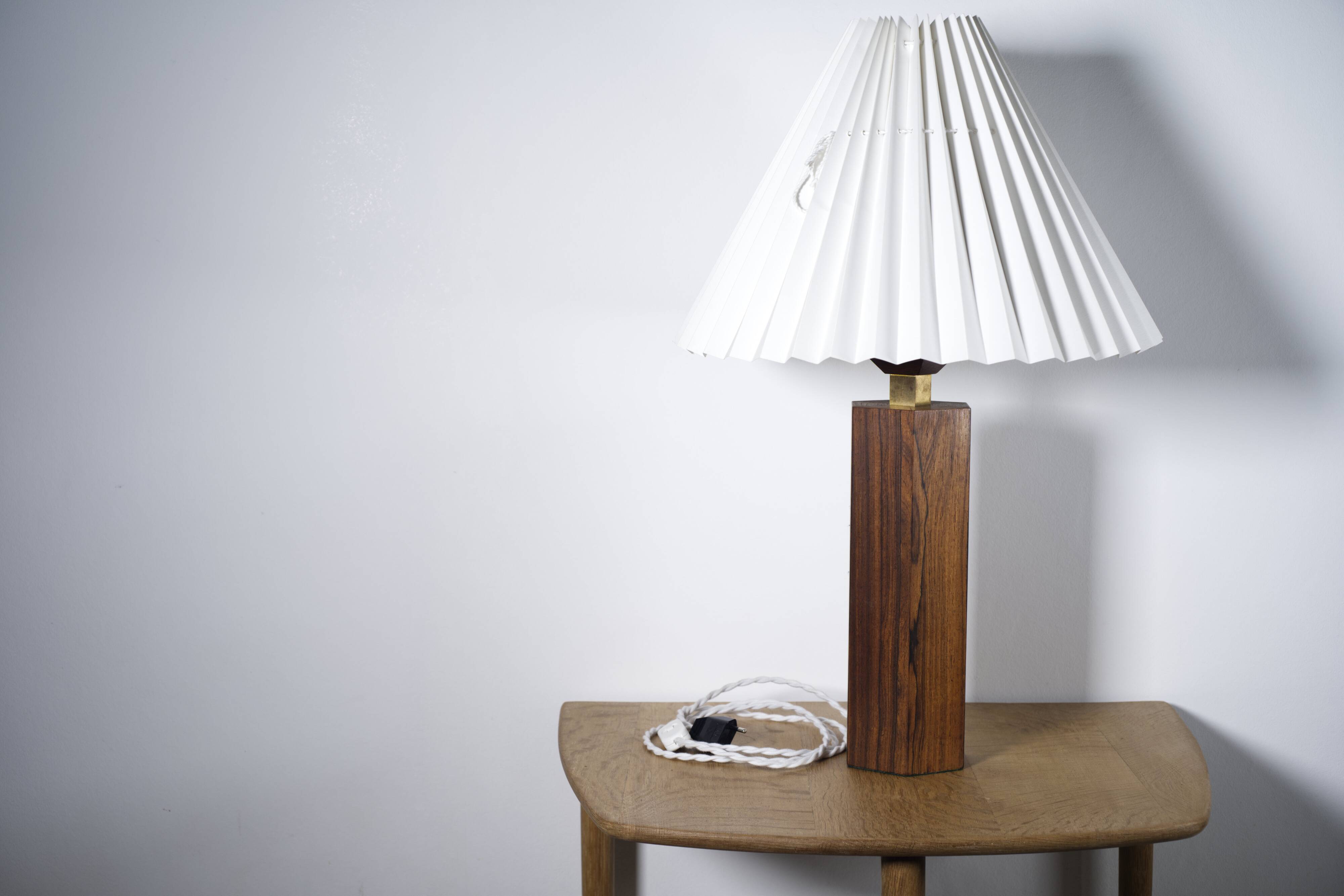 Vintage Danish rosewood table lamp