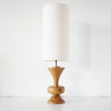 Large vintage turned wooden lamp
