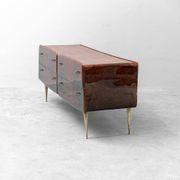 Buffet en bois vintage avec pieds en laiton, design des années 1960