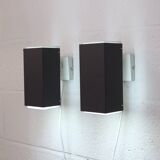 Pair of grey and white wall sconces by Preben Dahl for H. F. Belysning, 1960s