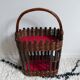 Hand-woven wooden bottle locker, bamboo and wicker