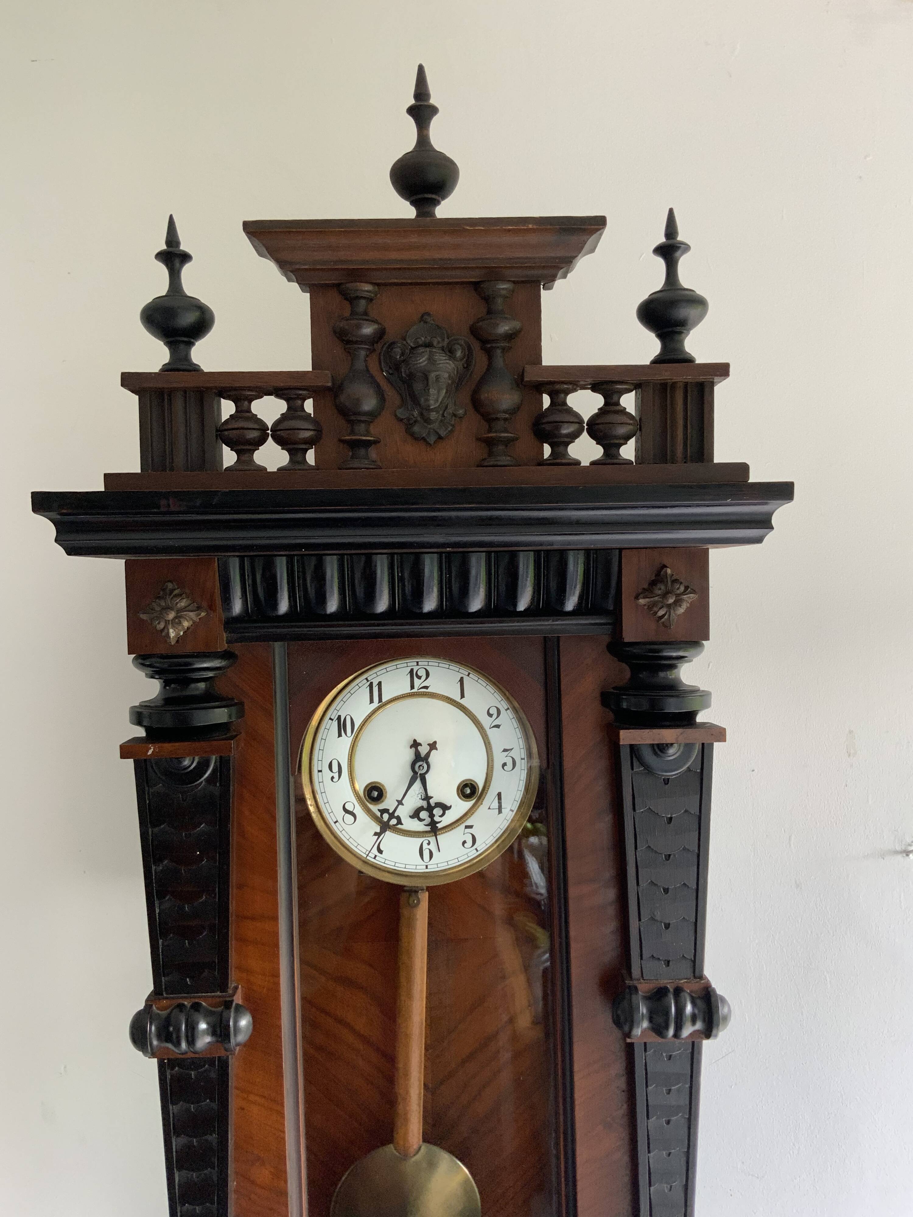 Antique Vintage German Junghans Regulator Wall Clock, 1918