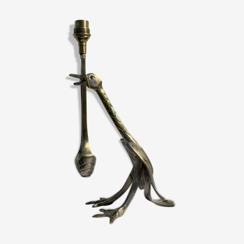 Art Nouveau stork shape bronze lampfoot