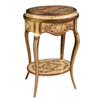 20th century Tuscan lacquered, gilded and painted side table