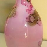 Vase rose, Murano Kristall Mery, verre soufflé avec inclusions