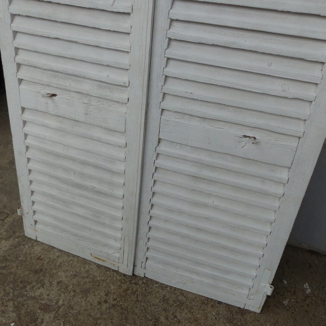 Old wooden shutters louvers 2 leafs
