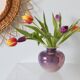Iridescent glass ball vase, vintage, 1980