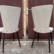 Pair of Chairs Baumann model Essor in imitation white leather, beech compass base