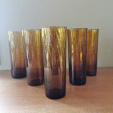 6 large vintage tube glasses