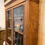 Old display case with bubbled glass