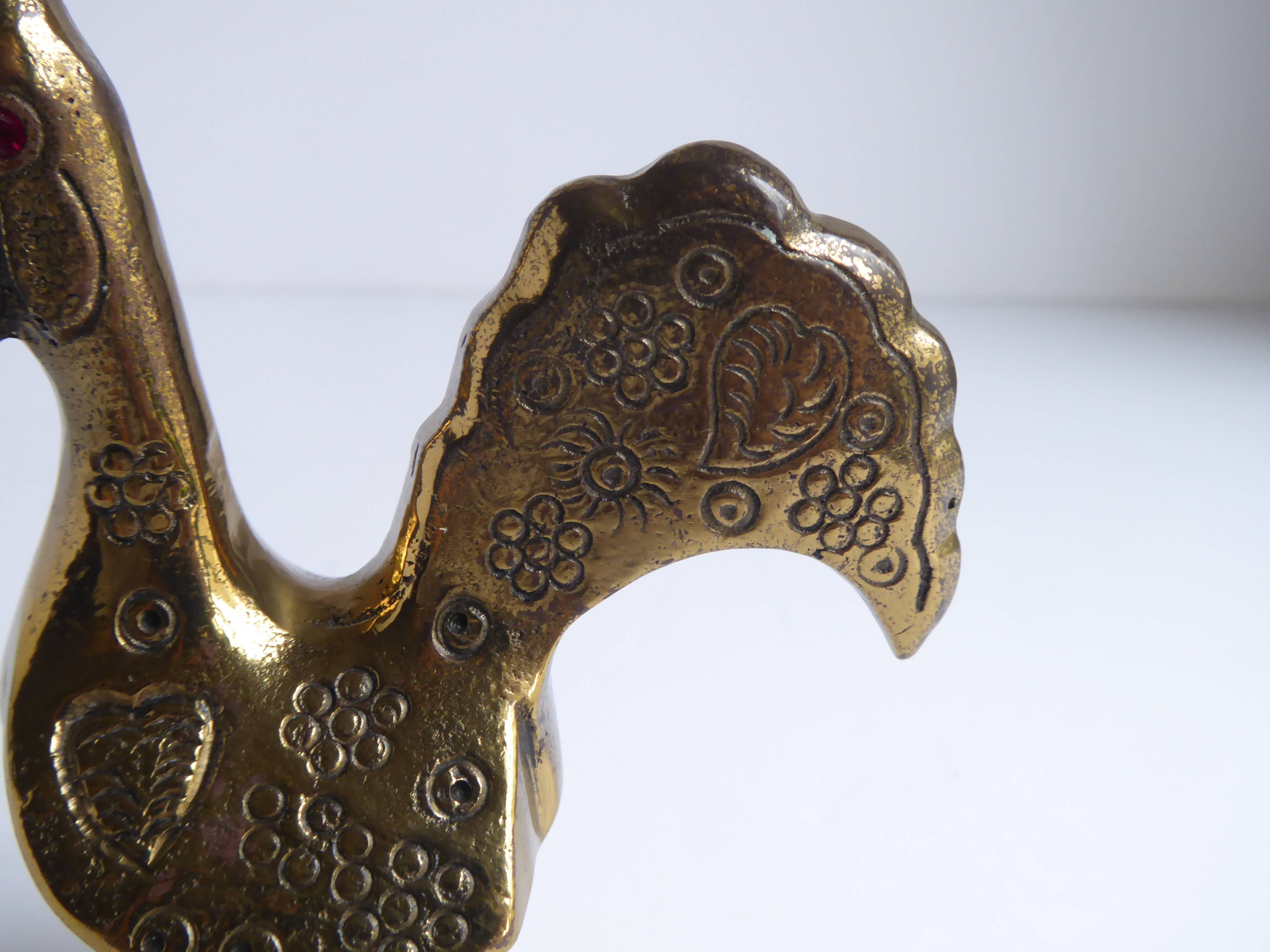 Decorative bronze rooster