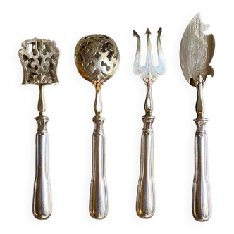4 silver metal candy cutlery