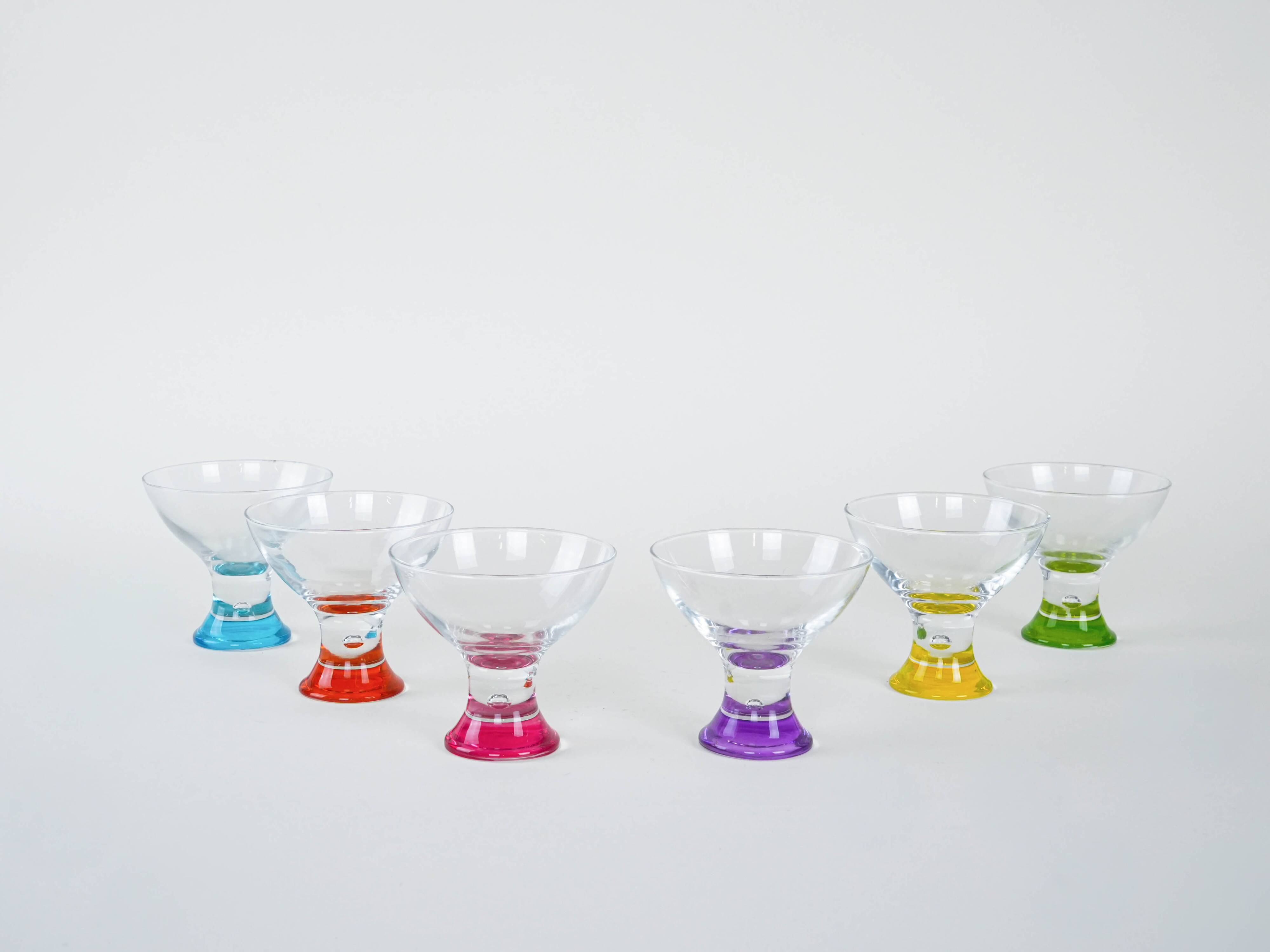Set of dessert bowls, Italian design, 1980s, production: Italy