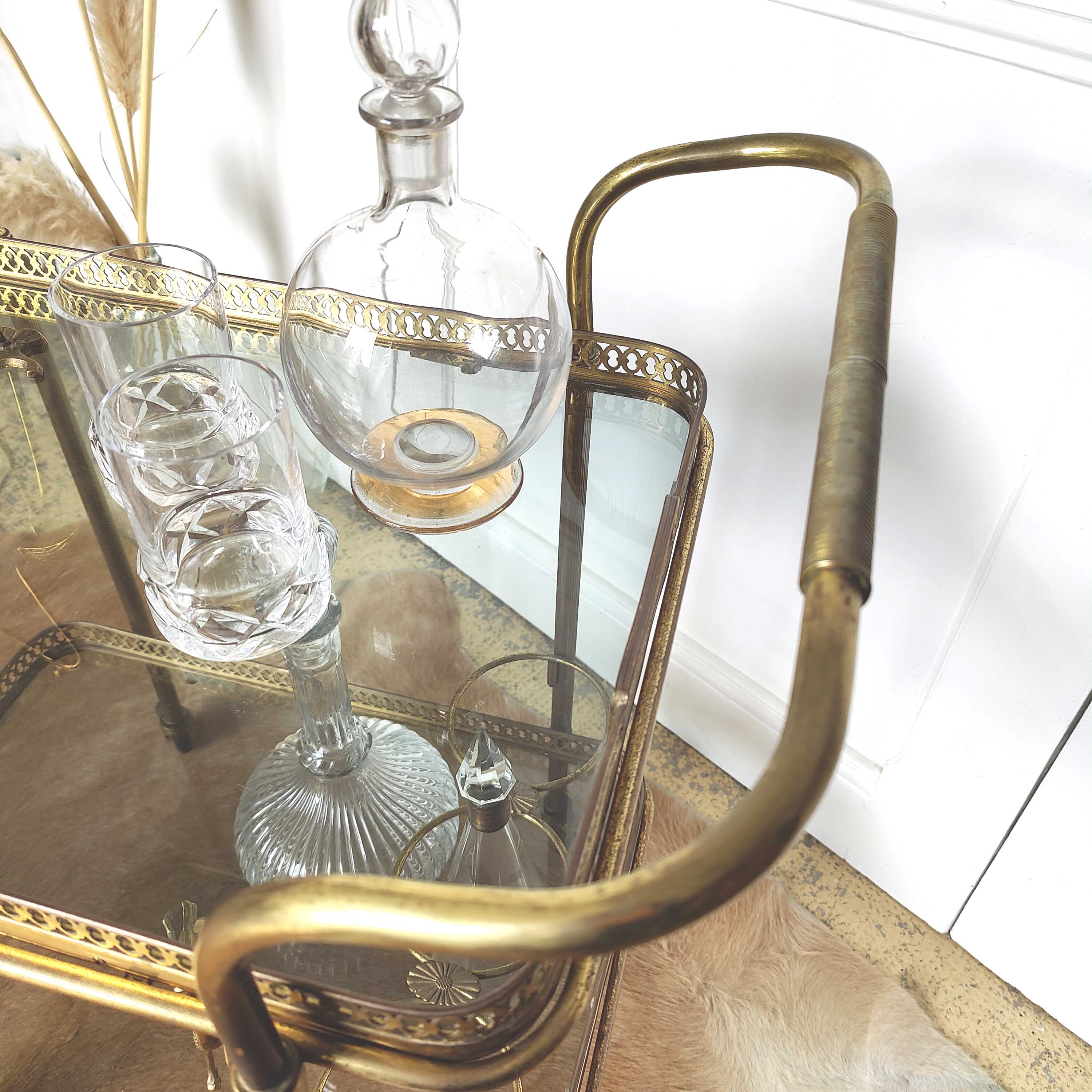 Brass and glass golden bar