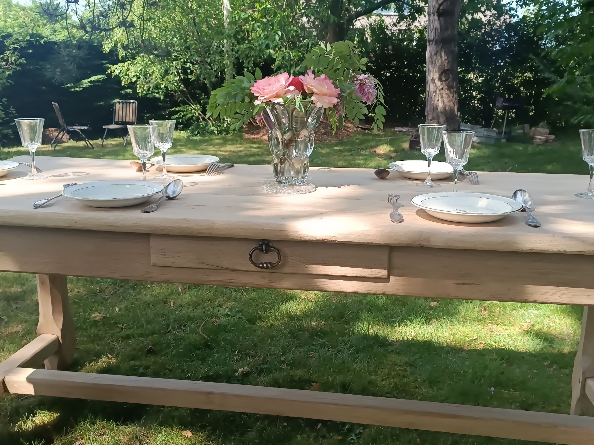 Renovated solid oak farmhouse table