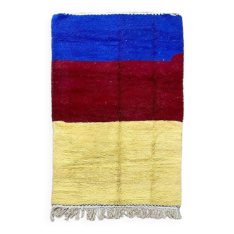 Tapis bordeaux, bleu, jeune En laine fait main taille 250cmx150cm
