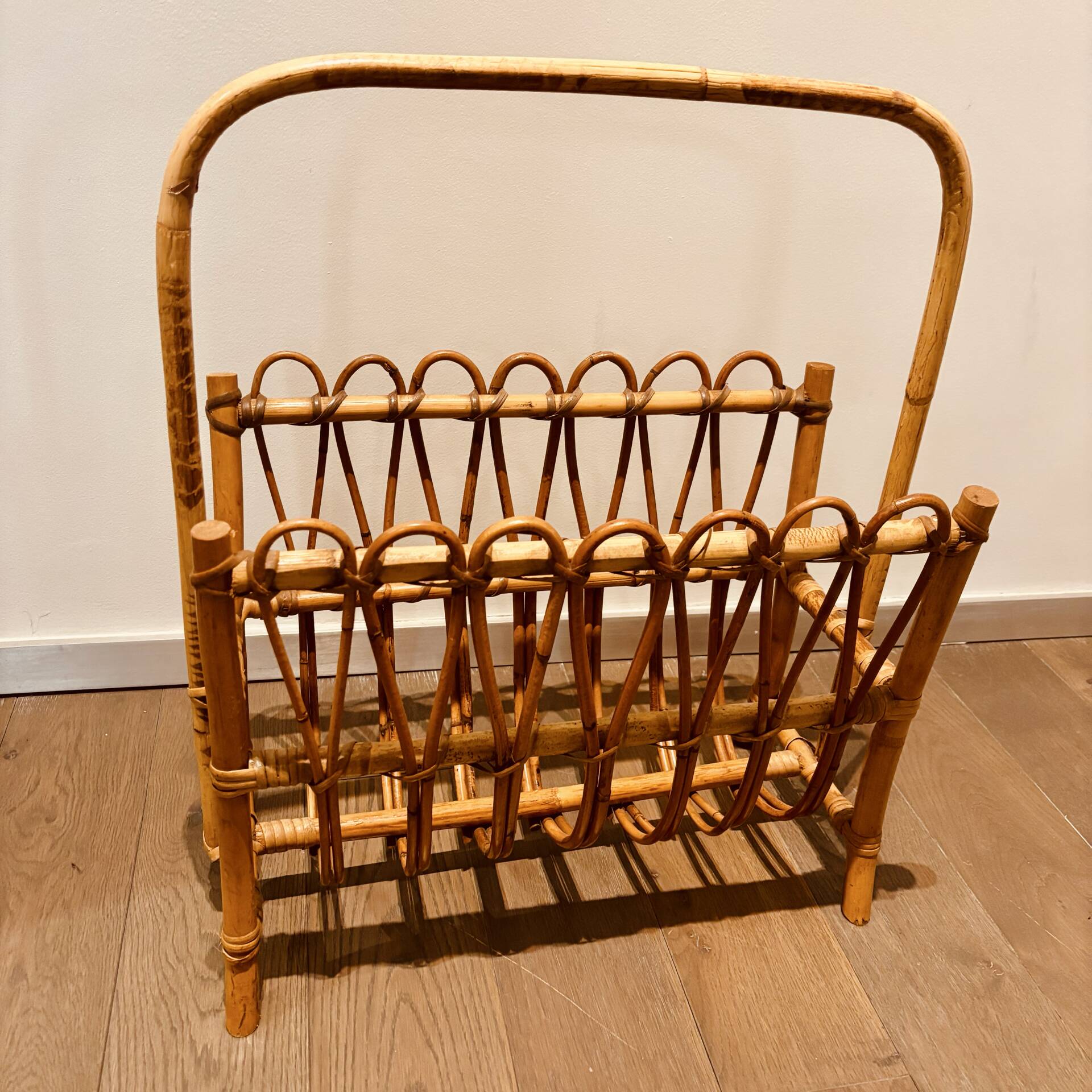 Vintage bamboo magazine rack
