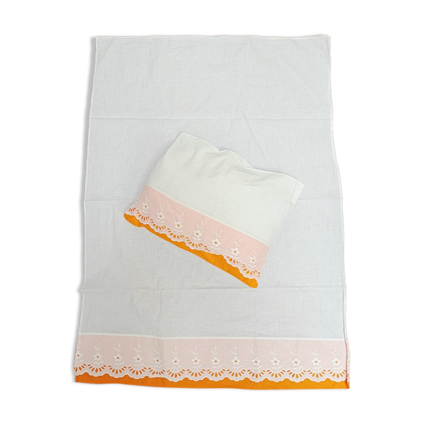 Vintage baby set, sheet + pillowcase