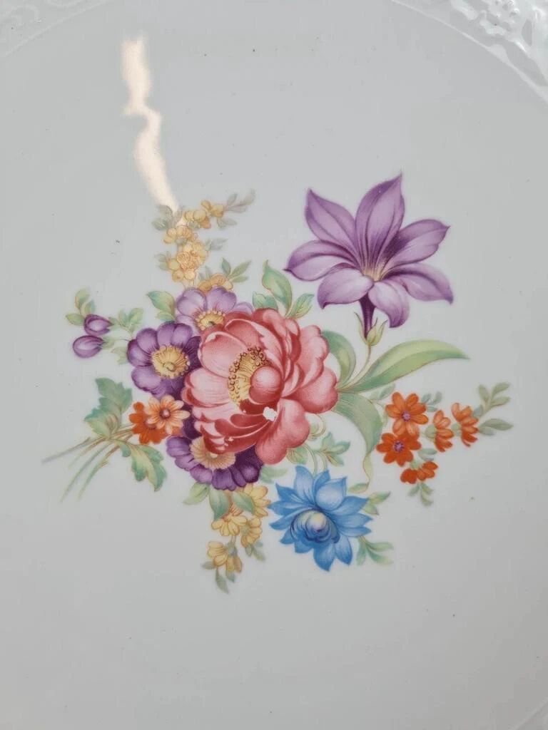 Large cake plate in fine porcelain Schumann Germany 🇩🇪
