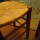 Pair of beech stools with straw seats