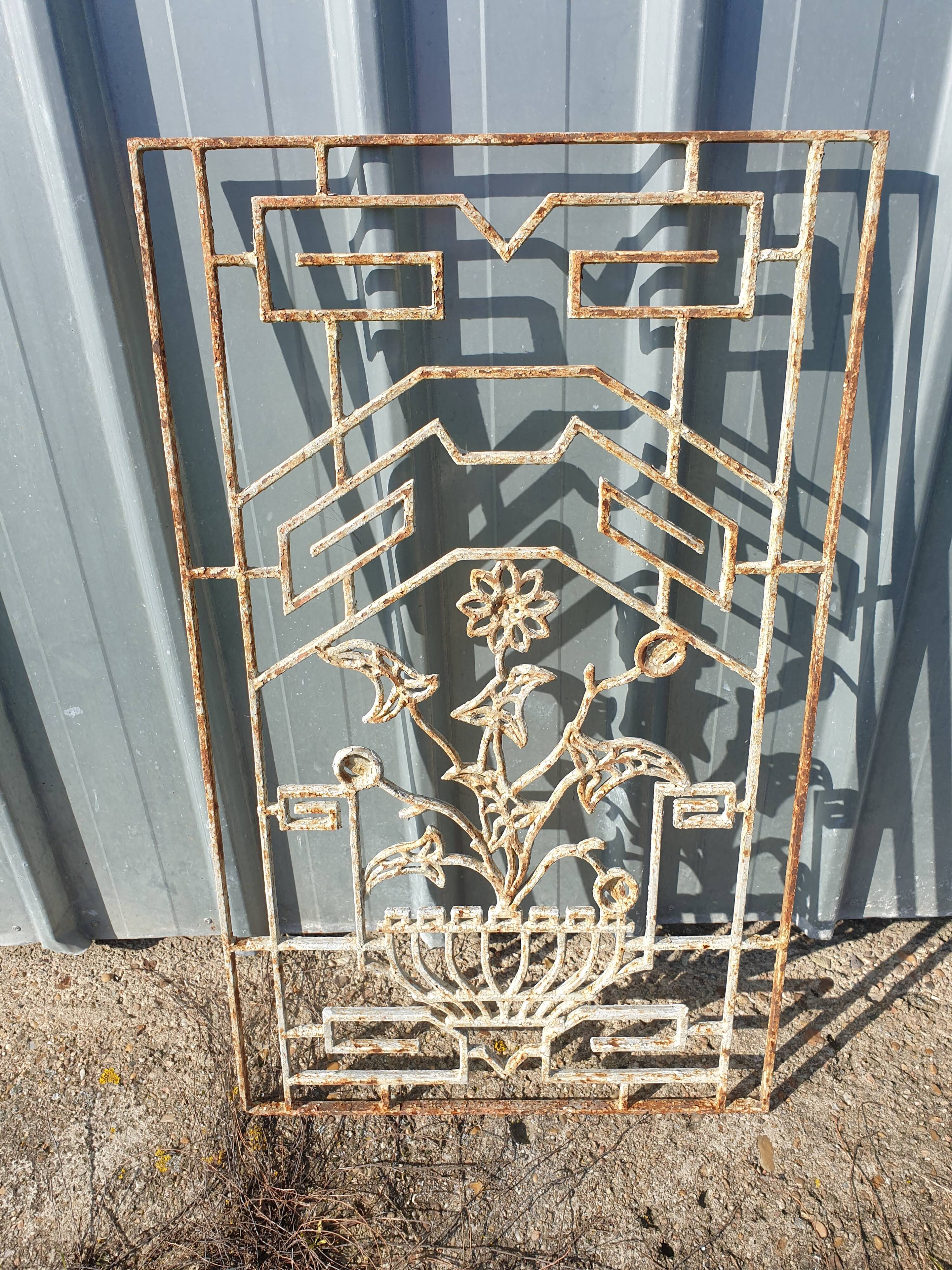 Art deco cast iron door grille