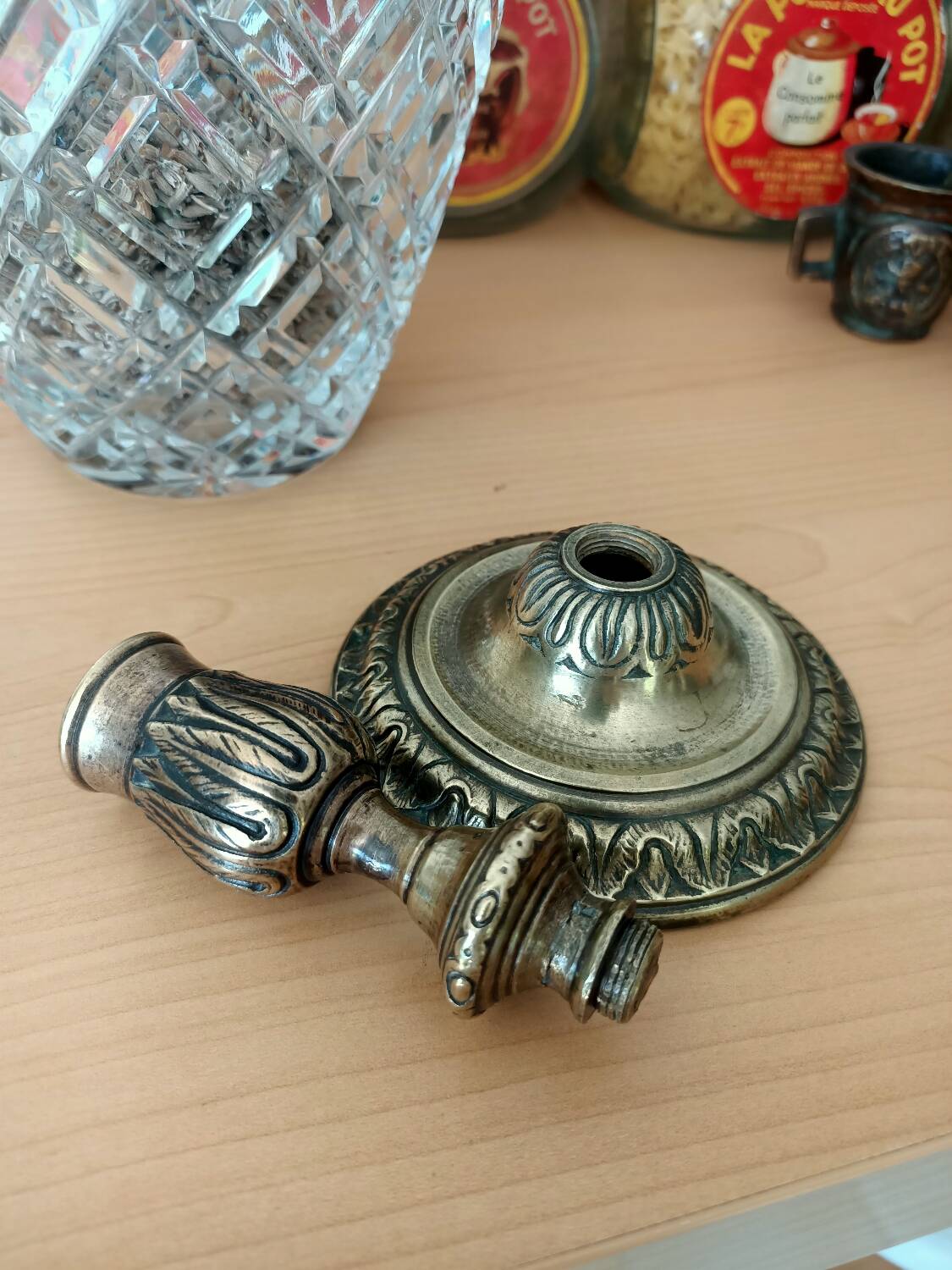 Antique bronze candlestick