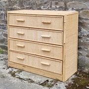 Commode vintage bambou et rotin années 60 / 70