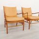 Set of 2 vintage Ole Wanscher chairs | Colonial chair | Leather