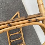 Vintage rattan wall shelf