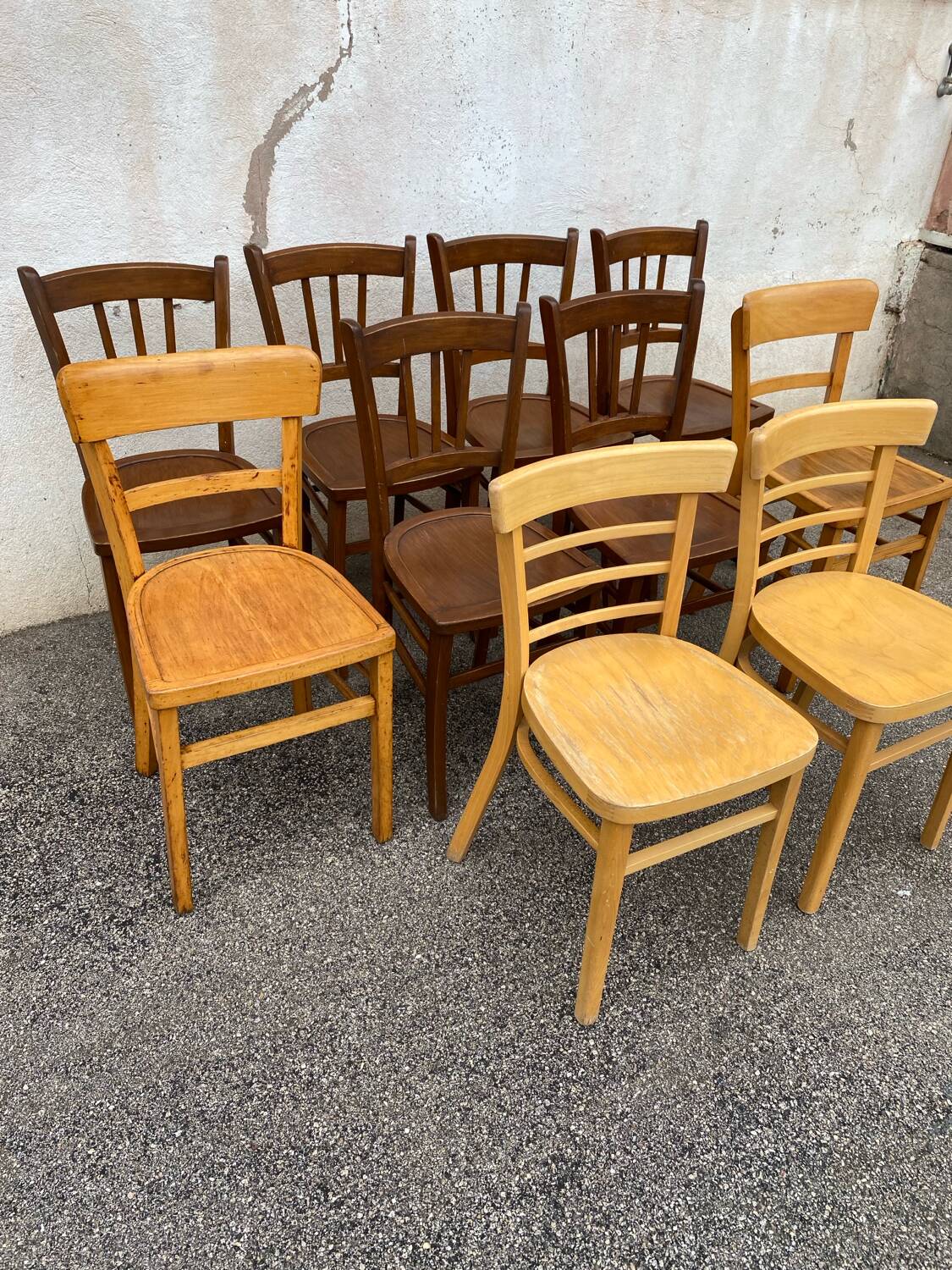 Set of 10 bistro chairs