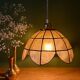 Vintage pendant light in mother-of-pearl and brass