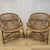 Rattan armchairs