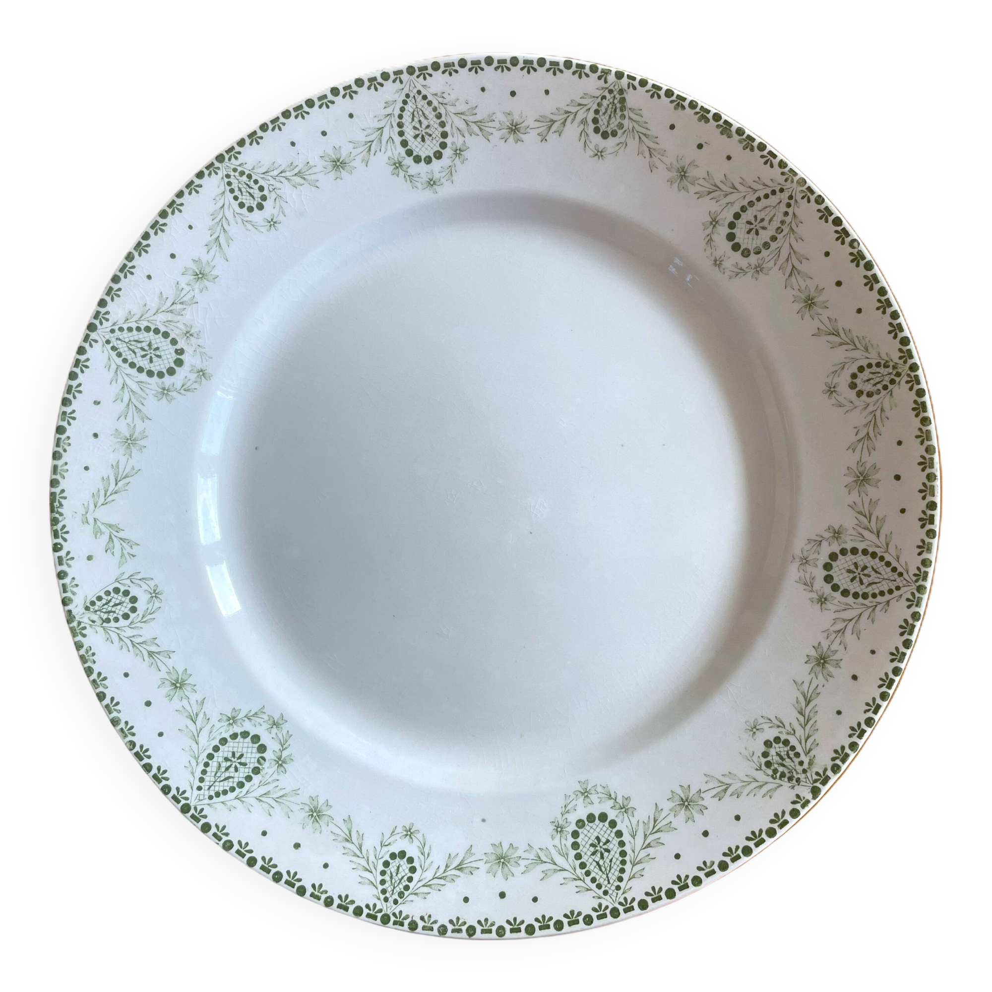 Antique serving dish in earthenware from Creil & Montereau