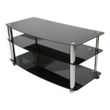 True vintage roll phono chest of drawers sideboard glass shelf 80s