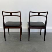 Chaises d'appoint danoises modèle 94 en palissandre et cuir par J.Andersen pour Christian Linneberg, années 1960,