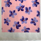 Original gouache on paper from Editions JEHLEM, floral decoration (purple), twentieth century, Paris