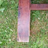 Brutalist style wooden stool