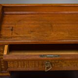 Wilhelmine secretary in walnut & exotic veneer with leather top